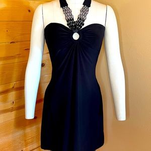 C. Graffiti Black Halter Neck Dress